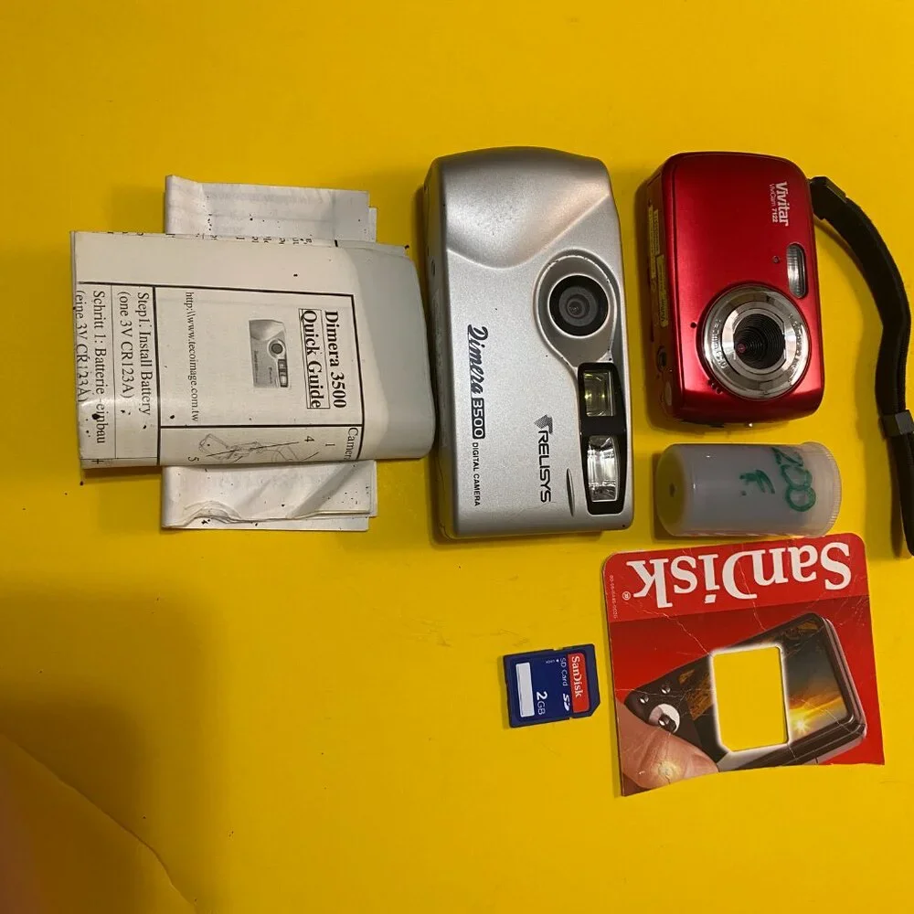 CAMERAS, VIVITAR AND DIMERA DIGITAL 3500 GENTLY USED